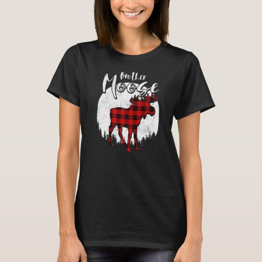 Broer Moose Red Pset Buffalo Matching Family Pa T-shirt (Voorkant)
