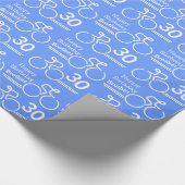 Broer / naam van de fiets blauw 30e verjaardag cadeaupapier (Hoek)