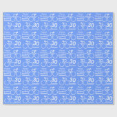 Broer / naam van de fiets blauw 30e verjaardag cadeaupapier (Vlak)