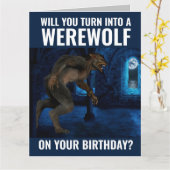 BROER OF GUY FRIEND FUNNY WEREWOLF BIRTHDAY KAART (Gele Bloem)
