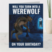 BROER OF GUY FRIEND FUNNY WEREWOLF BIRTHDAY KAART (Voorkant)