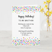 Broer of zus Grappig Verjaardag Confetti Groet Kaart (Gele Bloem)