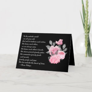 Broer of Zus Sentimenteel Gedicht Zwart en Roze Kaart