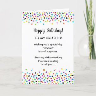 Broer of zuster Funny Birthday Confetti Greeting Kaart