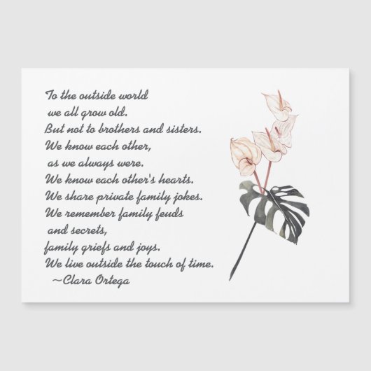 Broer of zuster Sentimental Poem Black en roze (Voorkant)