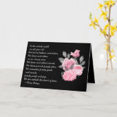 Broer of zuster Sentimental Poem Black en roze Kaart (Gele Bloem)