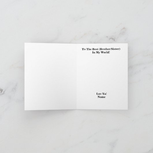 Broer of zuster Siblings Day Card Kaart (Binnen)