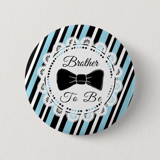Broer om blauwe Button van Bowtie-Baby shower te z (Voorkant)