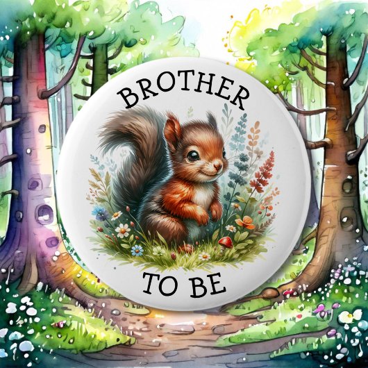 Broer om te zijn | Baby shower met Woodland-thema Ronde Button 5,7 Cm