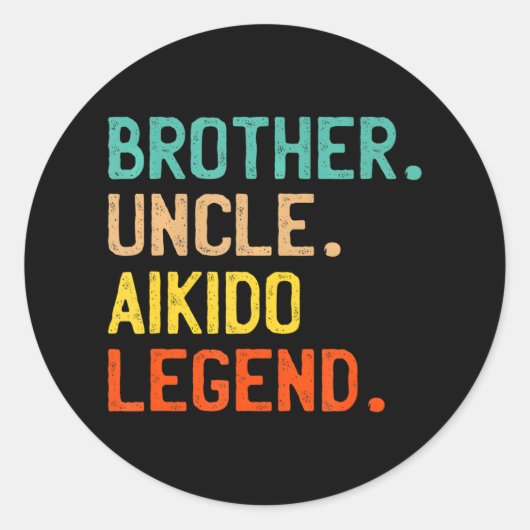 BROER OOM AIKIDO LEGENDE COOL OOM MARTIAL RONDE STICKER (Voorkant)