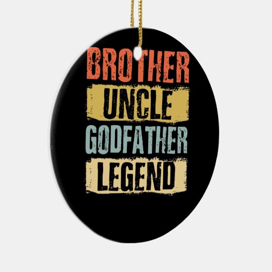  broer oom Godfather Legend Keramisch Ornament (Rechts)