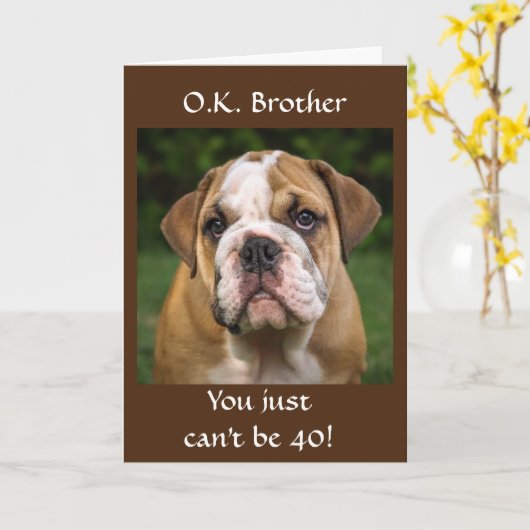 **BROER** OP UW *40e* BIRTHDAY-Kaart Kaart (Gele Bloem)