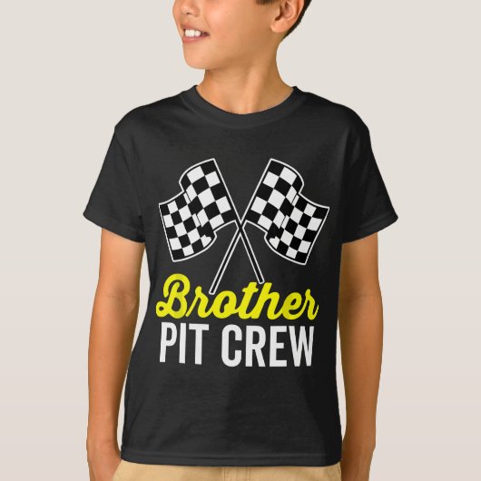 Broer Pit Crew for Racing Party Costume Dark T-shirt (Voorkant)