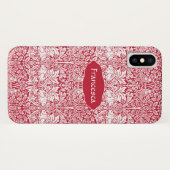 Broer Rabbit Red Pattern Morris Monogram Case-Mate iPhone Case (Achterkant (horizontaal))