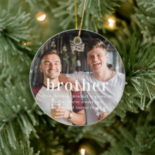Broer S sentimentele foto-kerstherinnering Keramisch Ornament