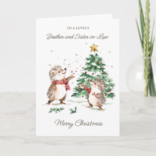 Broer & Schoonzus Kerstboom Egel Kaart (Voorkant)
