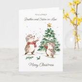 Broer & Schoonzus Kerstboom Egel Kaart (Gele Bloem)