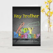 **BROER** SCHRIJVEN IS OP DE WALL BIRTHDAY KAART (Gele Bloem)