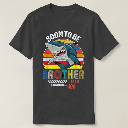 Broer Shark Fathers Day Snel Broer Est 2 T-shirt (Design voorkant)