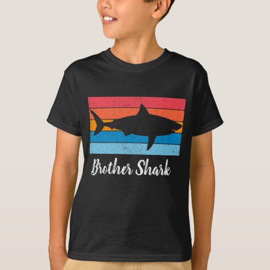 Broer Shark Simple Shark Cutout  Retro T-shirt (Voorkant)