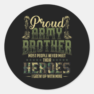 Broer Shirt Patriottische militaire vetera van het Ronde Sticker