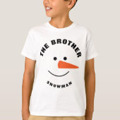 Broer Sneeuwman Gezicht Squad Matching Familie Kos T-shirt (Voorkant)