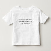 Broer te koop kinder shirts (Voorkant)
