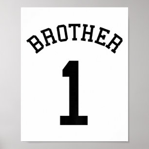 Broer Team Shirt Nr. 1 Voetbal Handll Sketll Cric Poster