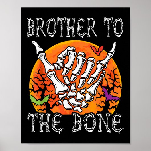 Broer tot Bone Halloween Moon Kostuum Skeleton Ha Poster (Voorkant)