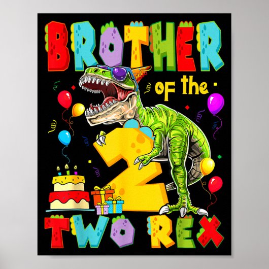 Broer Two Rex 2de verjaardag illustratie Poster (Voorkant)