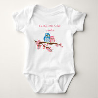 Broer Uilen Little Sister Matching Baby T-shirt