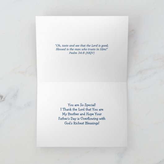 Broer Vaderdag Christelijke kaart (Binnen)