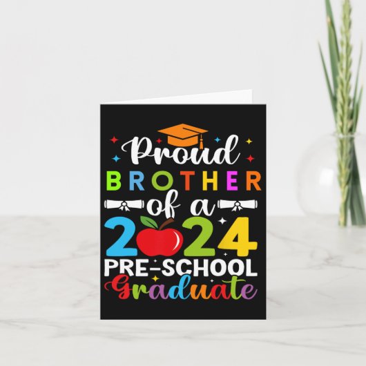 Broer van 2024 Pre-school Afstuderen Afstuderen Pr Kaart (Voorkant)