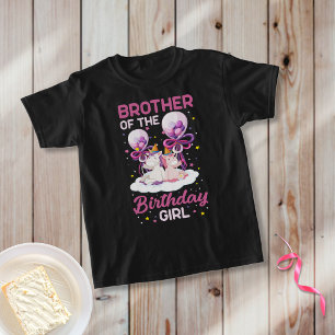 Broer van Birthday Girl Princess Unicorn T-shirt