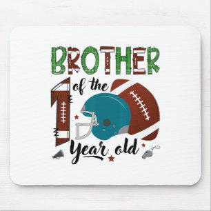 Broer van de 1 jaar oude voetballer 1e verjaardag muismat