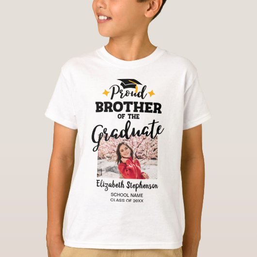 Broer van de afstuderen fotonaam 2023 t-shirt (Voorkant)