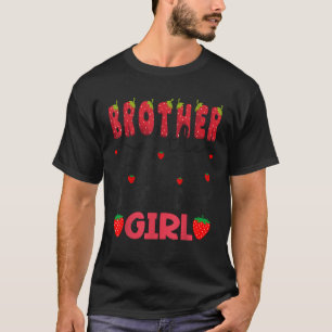 Broer van de bes eerste verjaardag meisje aardbei t-shirt