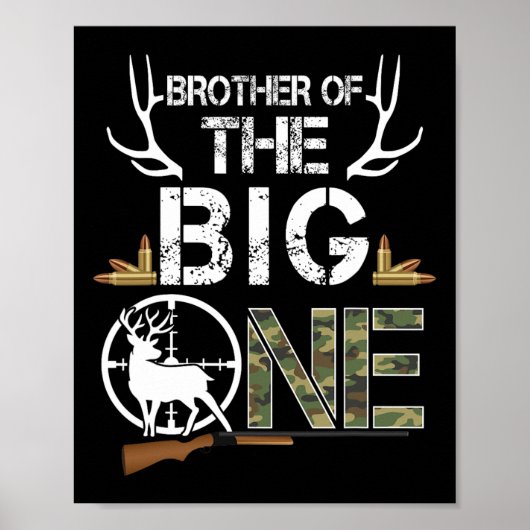 Broer van de Big One verjaardagsjongen Deer Hunter Poster (Voorkant)
