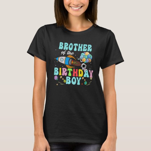 Broer van de 'Birthday Astronaut Boy Space Party' T-shirt (Voorkant)