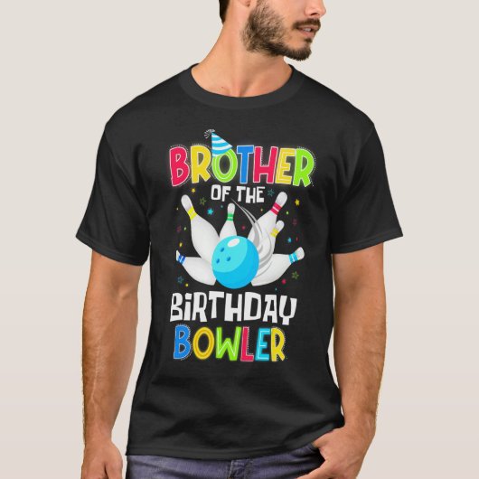 Broer van de Birthday Bowler Bowling Boys Mannen T-shirt (Voorkant)
