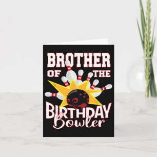 Broer van de Birthday Bowler Kind Bowling Party Kaart