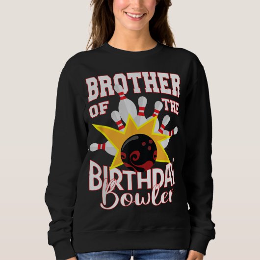 Broer van de Birthday Bowler Kind Bowling Party Trui (Voorkant)