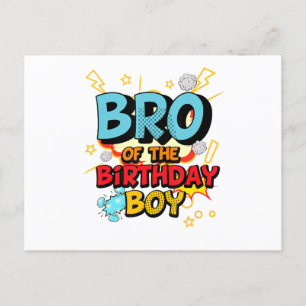 Broer van de Birthday Boy Comics superheld Gift Aankondigingskaart