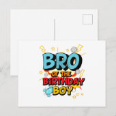 Broer van de Birthday Boy Comics superheld Gift Aankondigingskaart (Voorkant / Achterkant)