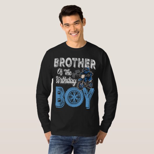 Broer van de Birthday Boy Dirt Bike B-day motocr T-shirt (Voorkant volledig)