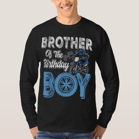 Broer van de Birthday Boy Dirt Bike B-day motocr T-shirt (Voorkant)