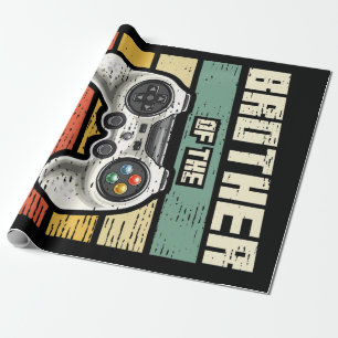 Broer van de Birthday Boy Gamer Gift Cadeaupapier