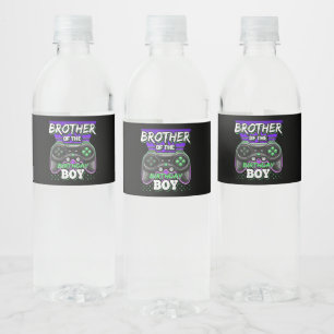 Broer van de 'Birthday Boy Gamer Gift' Waterfles Etiket
