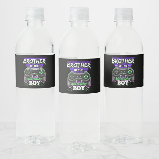 Broer van de Birthday Boy Gamer Gift Waterfles Etiket (Flessen)