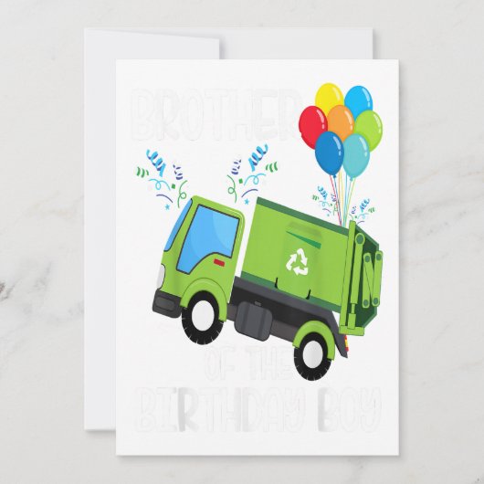 Broer van de 'Birthday Boy Garbage Truck Gift' Aankondiging (Voorkant)
